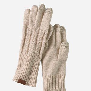 NWT Pendleton Lambswool Cable Gloves - Oat